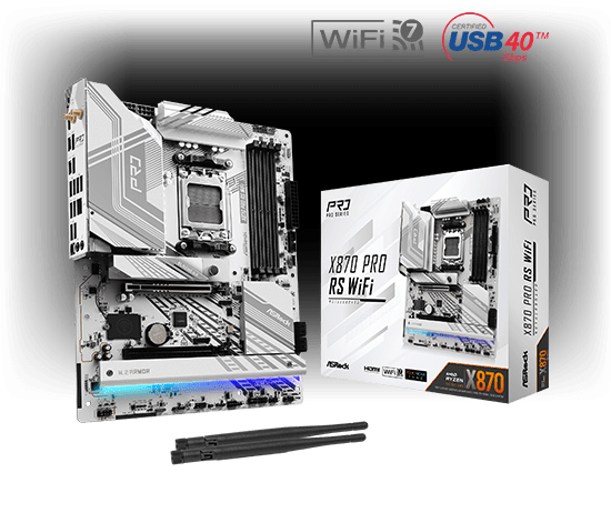 ASRock X870 Pro RS WiFi AMD AM5 Socket Gaming Motherboard - Vektra Computers LLC