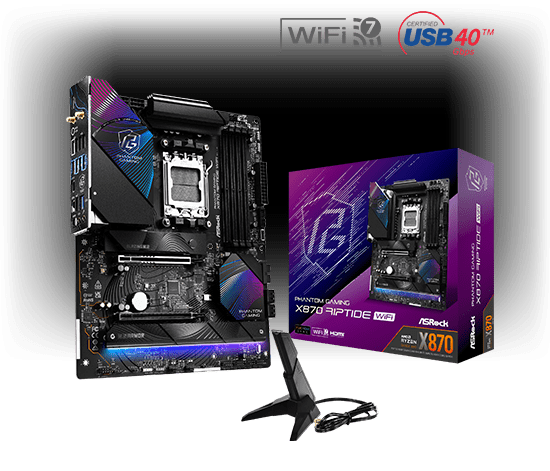 ASRock X870 Riptide WiFi AMD AM5 Socket Gaming Motherboard - Vektra Computers LLC