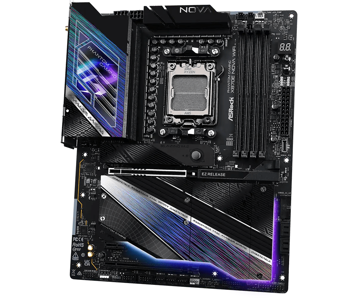 ASRock X870E Nova WiFi AMD AM5 Socket Gaming Motherboard | 90 - MXBPX0 - A0UAYZ - 801964409720 - Vektra Computers LLC