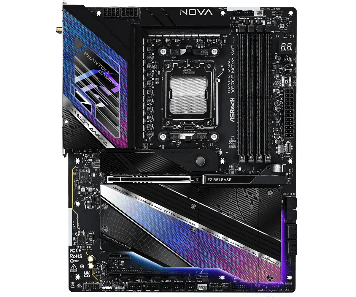 ASRock X870E Nova WiFi AMD AM5 Socket Gaming Motherboard | 90 - MXBPX0 - A0UAYZ - 801964409720 - Vektra Computers LLC