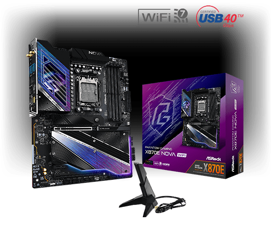 ASRock X870E Nova WiFi AMD AM5 Socket Gaming Motherboard - Vektra Computers LLC