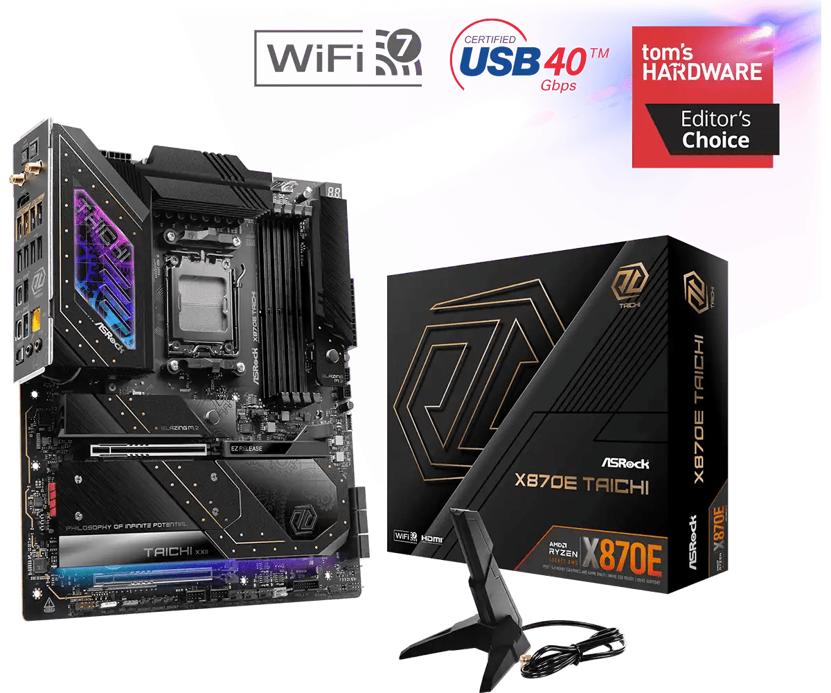 ASRock X870E Taichi AMD AM5 Socket Gaming Motherboard - Vektra Computers LLC