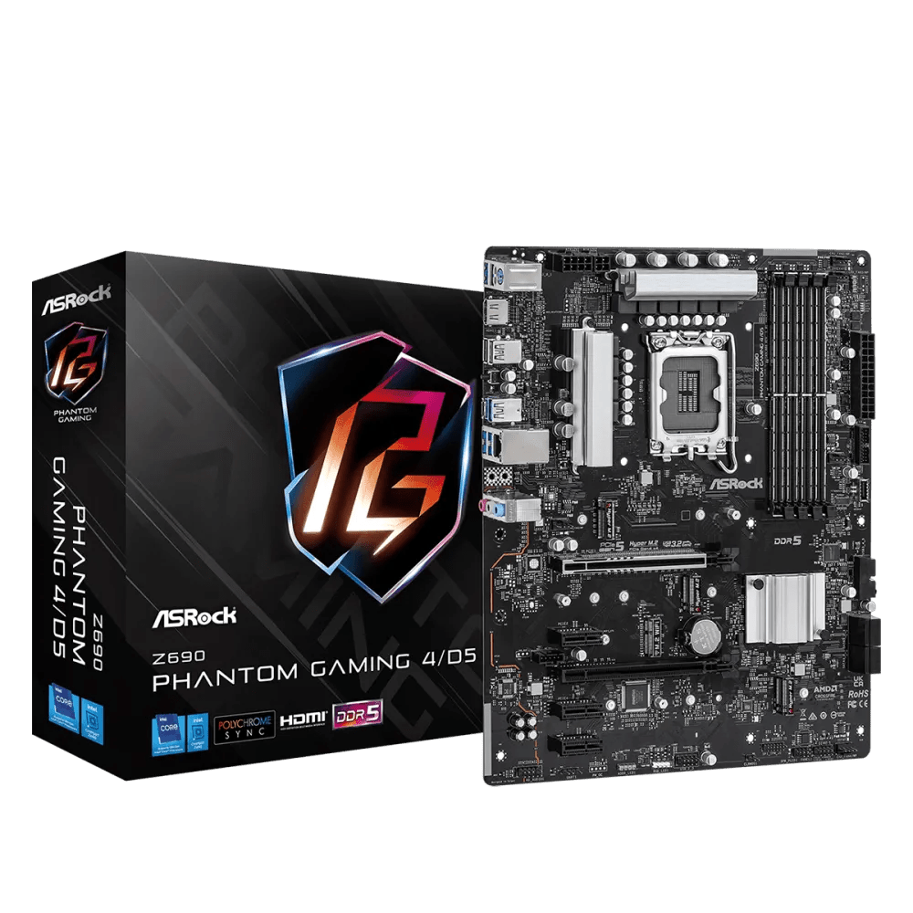 ASRock Z690 Phantom Gaming 4/D5 Intel 600 Series ATX Motherboard | 90 - MXBI60 - A0UAYZ | - Vektra Computers LLC