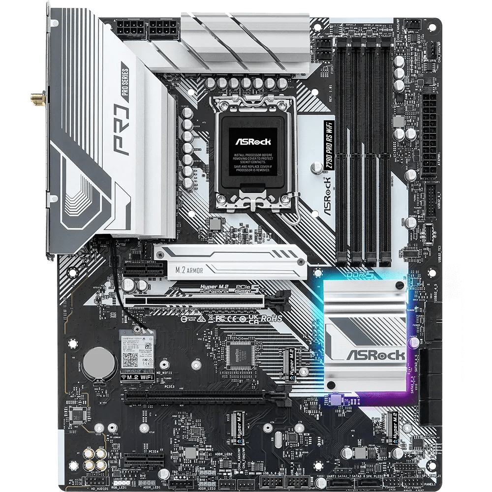 ASRock Z790 Pro RS WiFi 700 Series Intel Motherboard | 90 - MXBL50 - A0UAYZ | - Vektra Computers LLC