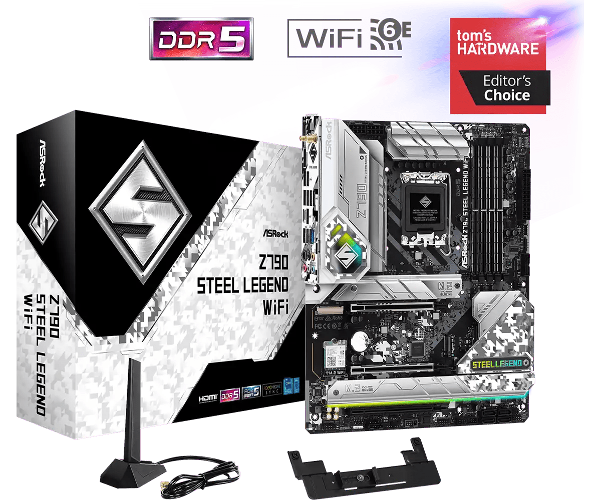 ASRock Z790 Steel Legend WiFi LGA 1700 Socket Intel Motherboard | 90 - MXBKD0 - A0UAYZ - Vektra Computers LLC