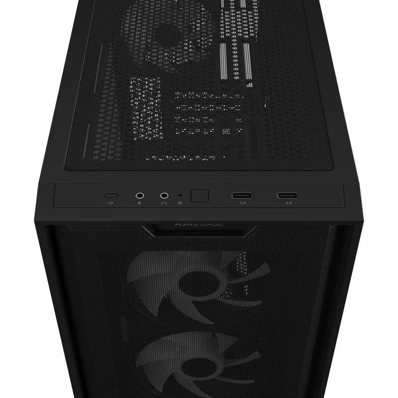 ASUS A21 Plus M - ATX Computer Case, 4x 120mm aRGB Pre - Installed Fan, Up to 360mm Radiator & 7x Fan Support, BTF Support, Headphone, Microphone & 2x USB 3.2 Gen1 Interface, Black | 90DC00H0 - B19000 - Vektra Computers LLC