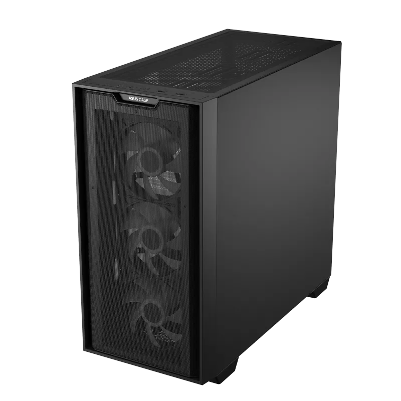 ASUS A21 Plus M - ATX Computer Case, 4x 120mm aRGB Pre - Installed Fan, Up to 360mm Radiator & 7x Fan Support, BTF Support, Headphone, Microphone & 2x USB 3.2 Gen1 Interface, Black | 90DC00H0 - B19000 - Vektra Computers LLC