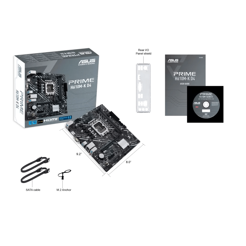 ASUS PRIME H610M - K D4 Intel 600 Series mATX Motherboard | 90MB1A10 - M0EAY0 | - Vektra Computers LLC