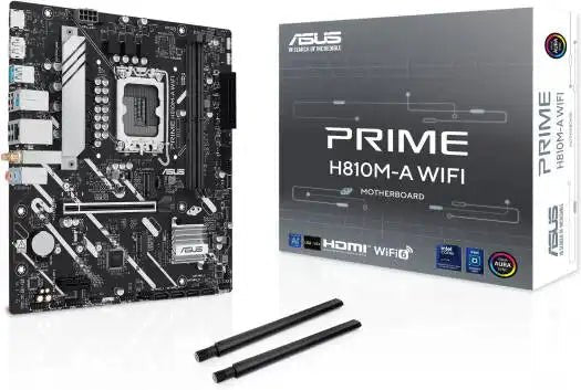 ASUS Prime H810M - A WiFi LGA 1851 Micro - ATX Motherboard, Intel H810 Chipset, 2x DIMM DDR5 Slots, Up to 128GB Max Memory, 1x PCIe 4.0 x16 Slot, 2x M.2 Slot, WiFi & BT Connectivity | 90MB1KJ0 - M0EAY0 - 289 - Vektra Computers LLC