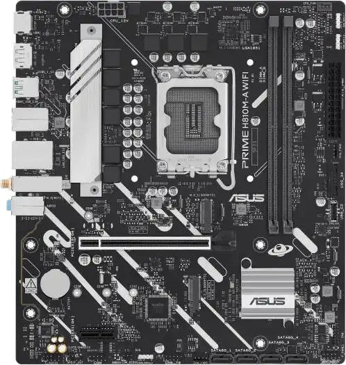 ASUS Prime H810M - A WiFi LGA 1851 Micro - ATX Motherboard, Intel H810 Chipset, 2x DIMM DDR5 Slots, Up to 128GB Max Memory, 1x PCIe 4.0 x16 Slot, 2x M.2 Slot, WiFi & BT Connectivity | 90MB1KJ0 - M0EAY0 - 289 - Vektra Computers LLC