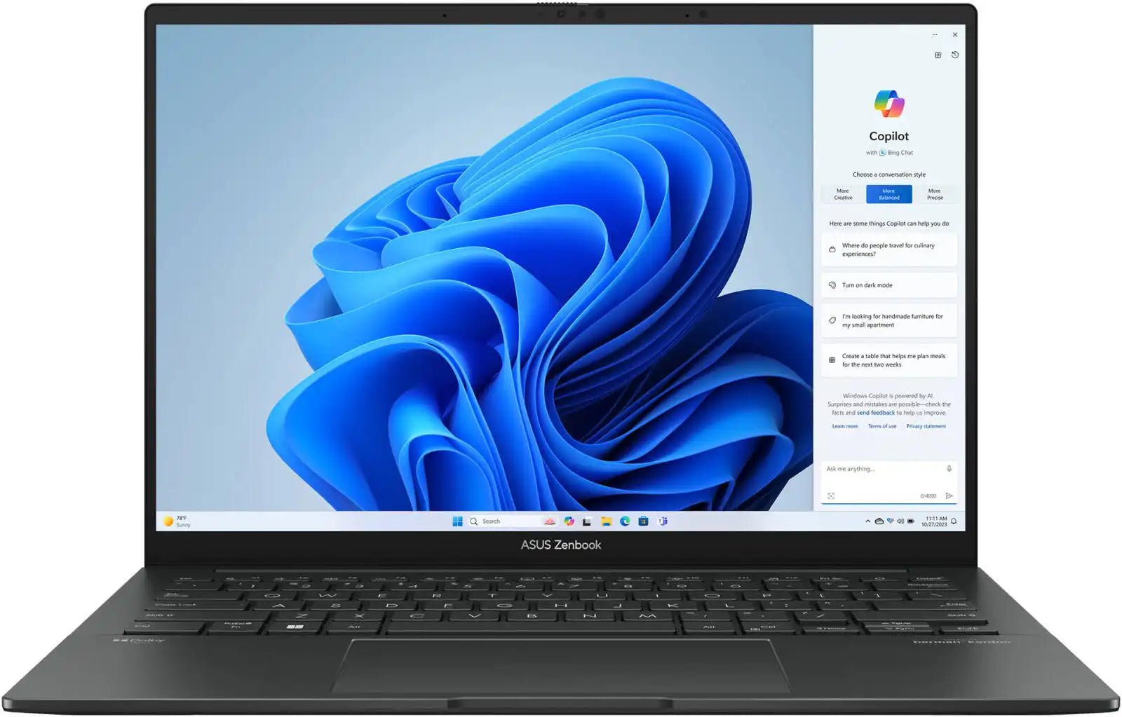 ASUS Zenbook 14 OLED Q425MA Laptop, 14" WUXGA OLED 60Hz Touch Display, Intel Core Ultra 7 Processor 155H, 16GB RAM, 1TB SSD, Intel Arc Graphics, ENG Keyboard, Windows 11, Grey | 90NB11R7 - M00JY0 - Vektra Computers LLC