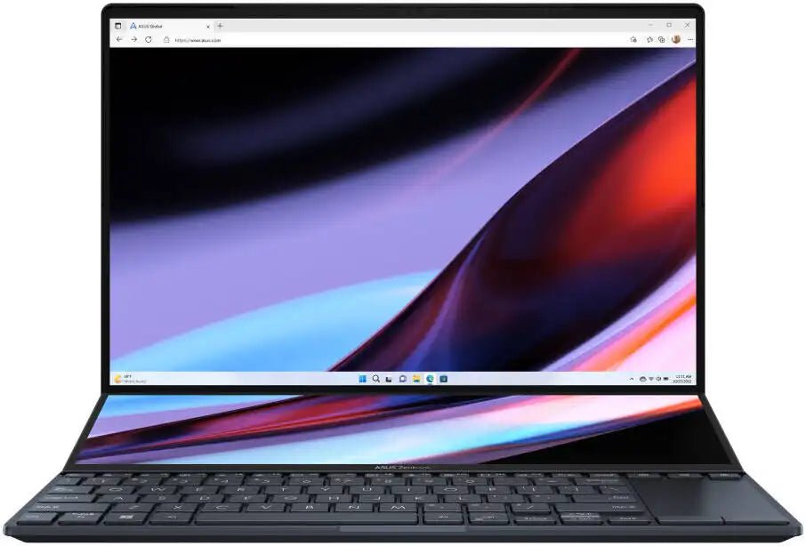 Asus Zenbook Pro 14 UX8402VV Duo Laptop, 14.5" 2K OLED 120Hz Display with ScreenPad Plus, Intel Core i9 - 13900H, 32GB RAM, 1TB SSD, GeForce RTX 4060 8GB, Backlit ENG K/B, Win11, Black | 90NB1172 - M00430 - Vektra Computers LLC