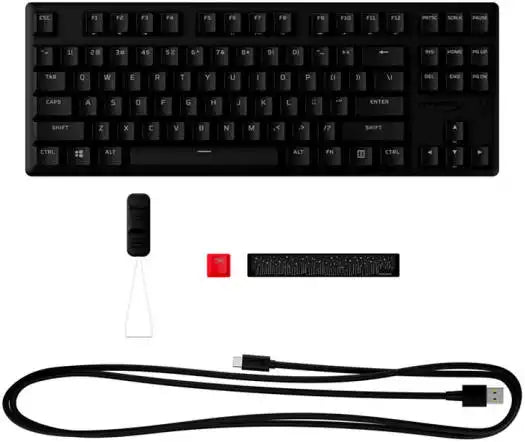 HyperX Alloy Origins Core PBT Mechanical Gaming Keyboard, Durable PBT Keycaps, 100% Anti-Ghosting, Radiant RGB Lighting, HyperX Red Switch, ENG-ARB Layout, USB 2.0, Black | 639N7AA#A2N