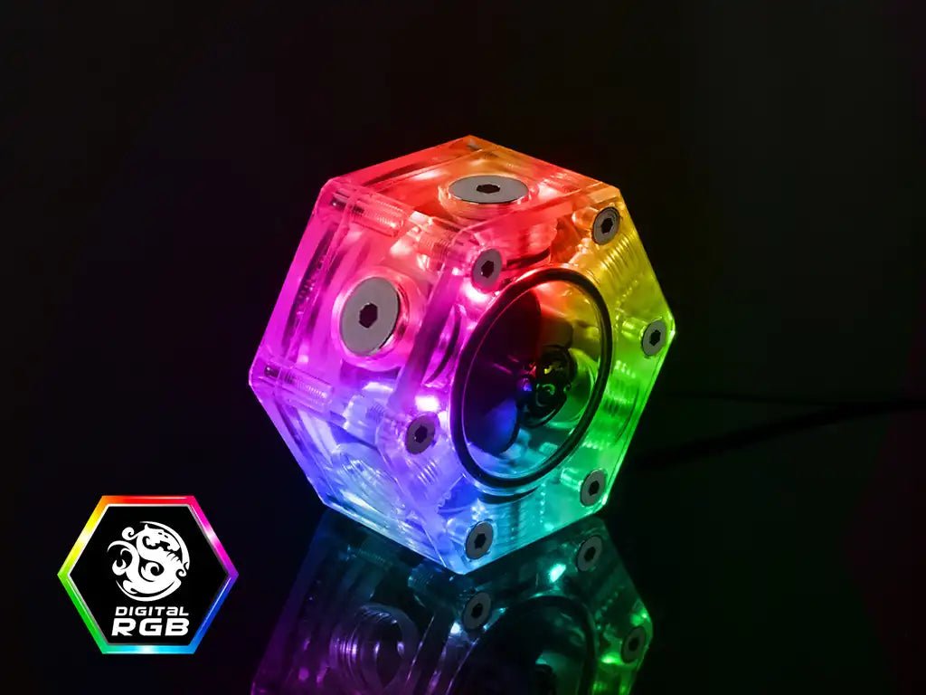 Bitspower Hexagon Flow Indicator - Digital RGB | BP - HFI - DRGB - 885488059869 - Vektra Computers LLC