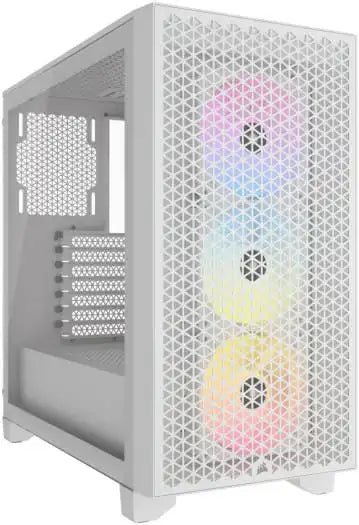 Corsair 3000D RGB AIRFLOW Mid - Tower PC Case, Tempered Glass & Airflow Optimized Front Panel, White | CC - 9011256 - WW - Vektra Computers LLC