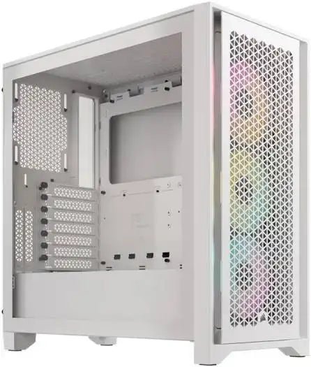 Corsair iCUE 4000D RGB AIRFLOW V2 Mid - Tower Case, High - Airflow Design, Tempered Panel, Node PRO Controller, Rapid Route Cable Mg - White | CC - 9011241 - WW - Vektra Computers LLC