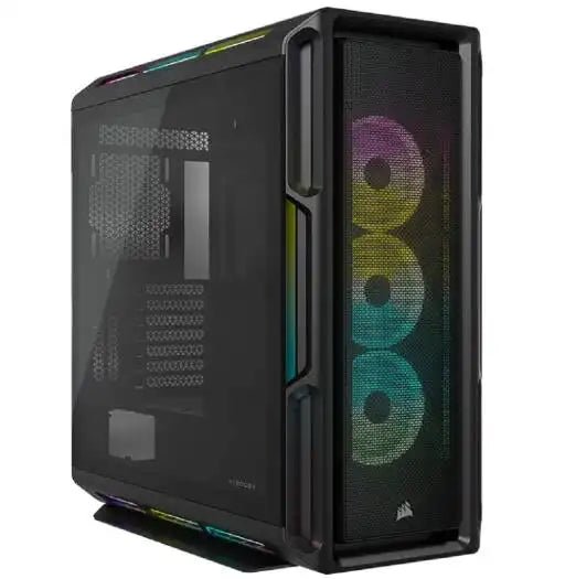 Corsair iCUE 5000T RGB Mid Tower ATX PC Case, Tempered Glass, 360mm Radiator, 3x120mm Fan Included, 7 + 2 Vertical Expansion Slots, Black | CC - 9011230 - WW - Vektra Computers LLC