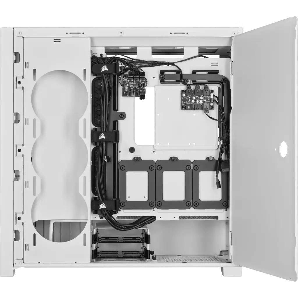 Corsair iCUE 5000X RGB QL Edition Mid Tower Case, Tempered Glass, 4 QL120 RGB Fans, Lighting Node Core, 136 Total RGB LEDs, White | CC - 9011233 - WW - Vektra Computers LLC