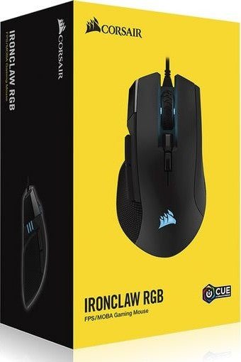 Corsair IRONCLAW RGB, FPS/MOBA, Black Wired Optical Gaming Mouse | CH - 9307011 - NA - Vektra Computers LLC