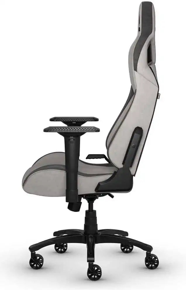 Corsair T3 RUSH Fabric Gaming Chair, 4D Armrest, Class 4 Gas Lift With 100mm Height Adjustment, Gray - Charcoal | CF - 9010056 - WW - Vektra Computers LLC