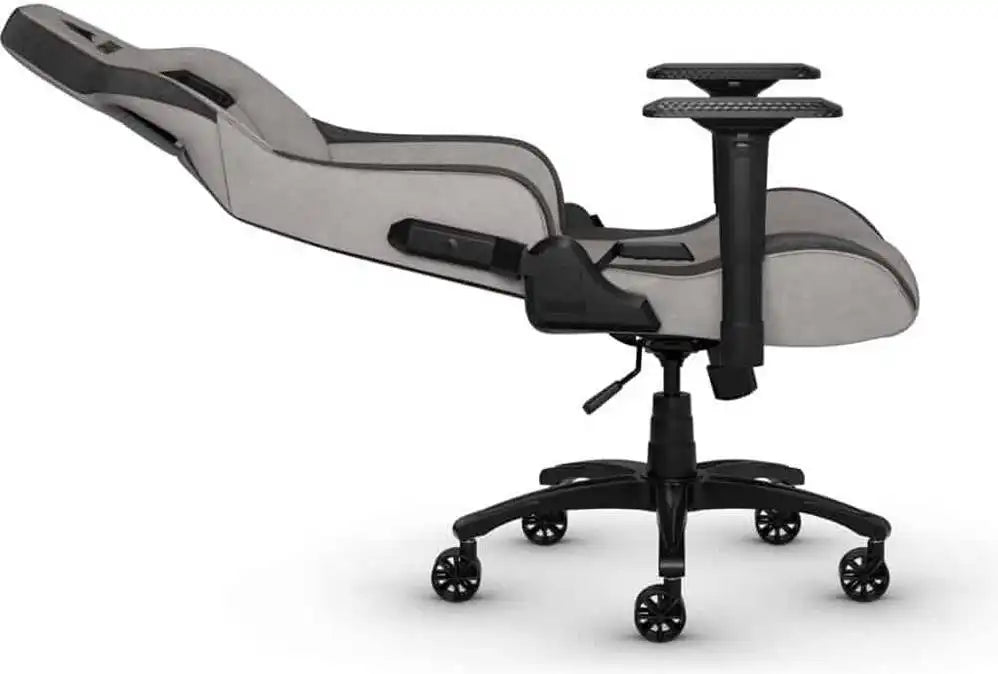 Corsair T3 RUSH Fabric Gaming Chair, 4D Armrest, Class 4 Gas Lift With 100mm Height Adjustment, Gray - Charcoal | CF - 9010056 - WW - Vektra Computers LLC