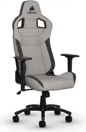 Corsair T3 RUSH Fabric Gaming Chair, 4D Armrest, Class 4 Gas Lift With 100mm Height Adjustment, Gray - Charcoal | CF - 9010056 - WW - Vektra Computers LLC