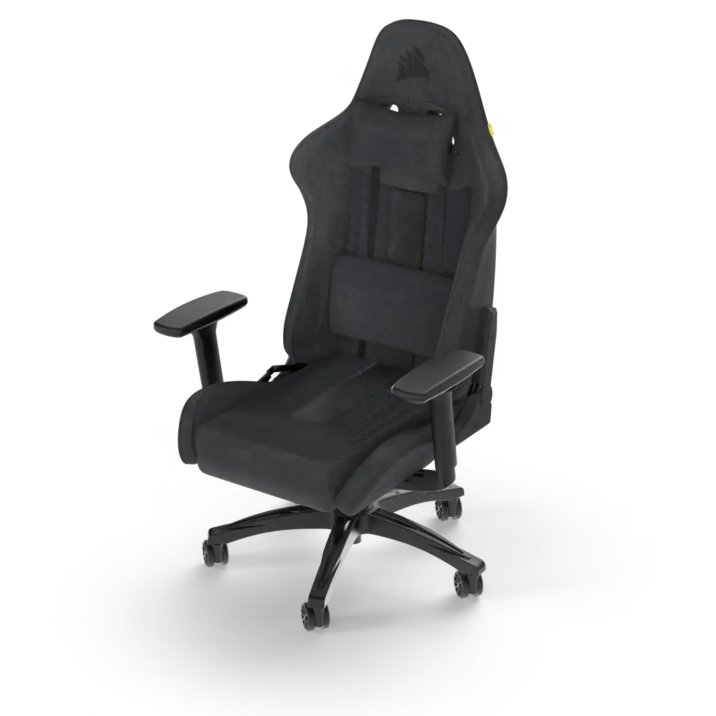 Corsair TC100 RELAXED Fabric Gaming Chair, 5 x 65mm Castors, Black/Gray | CF - 9010052 - WW - Vektra Computers LLC