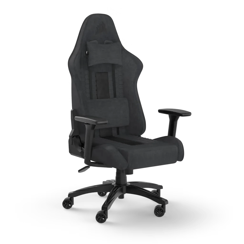 Corsair TC100 RELAXED Fabric Gaming Chair, 5 x 65mm Castors, Black/Gray | CF - 9010052 - WW - Vektra Computers LLC