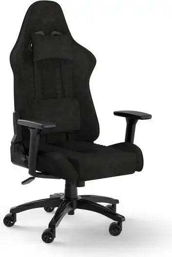 Corsair TC100 RELAXED Fabric Gaming Chair, Extended Seat & Padded Contact Points2D Armrests, Black | CF - 9010051 - WW - Vektra Computers LLC