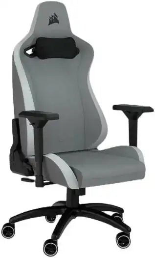 Corsair TC200 Fabric Gaming Chair, 4D Armrests, Grey/White | CF - 9010048 - WW - Vektra Computers LLC