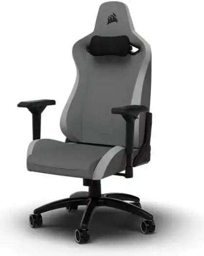 Corsair TC200 Fabric Gaming Chair, 4D Armrests, Grey/White | CF - 9010048 - WW - Vektra Computers LLC