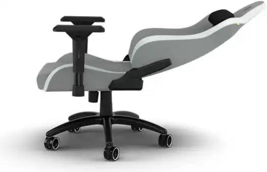 Corsair TC200 Fabric Gaming Chair, 4D Armrests, Grey/White | CF - 9010048 - WW - Vektra Computers LLC