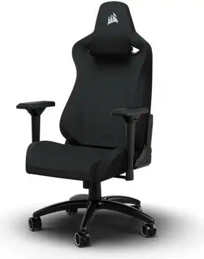 Corsair TC200 Fabric Gaming Chair, Soft Fabric Exterior, 4 Gas Lift 75mm Dual - Wheel Casters, Black | CF - 9010049 - WW - Vektra Computers LLC