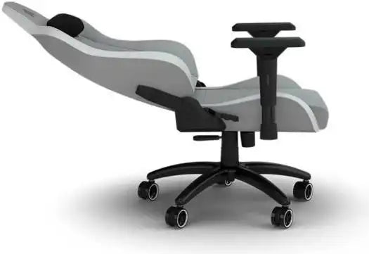Corsair TC200 Leatherette Gaming Chair, 4D Armrests, 75mm Dual - Wheel Casters, Light Grey | CF - 9010045 - WW - Vektra Computers LLC