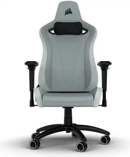 Corsair TC200 Leatherette Gaming Chair, 4D Armrests, 75mm Dual - Wheel Casters, Light Grey | CF - 9010045 - WW - Vektra Computers LLC