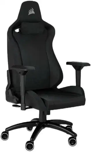 Corsair TC200 Leatherette Gaming Chair, Soft Fabric Exterior, Comfortable & Durable, 75mm Dual - Wheel Casters, Black | CF - 9010043 - WW - Vektra Computers LLC