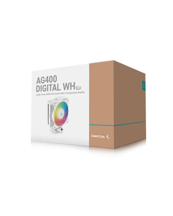 DeepCool AG400 DIGITAL WH ARGB Tower Air Cooler | R - AG400 - WHADMN - G - 1 - Vektra Computers LLC