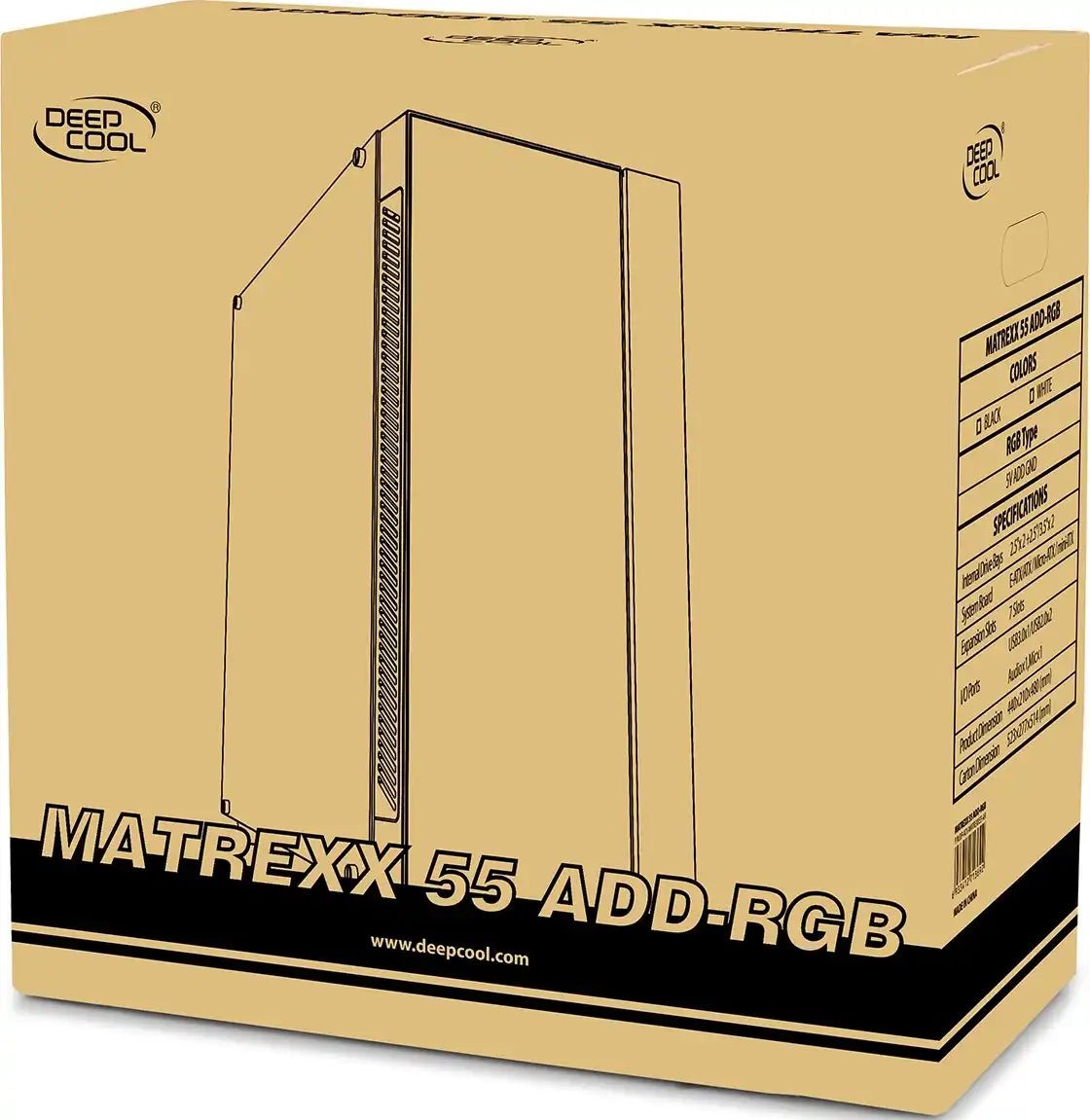 DeepCool MATREXX 55 V3 4 Fan Black ATX PC Case | DP - ATX - MATREXX55V3 - AR - 4F | - Vektra Computers LLC