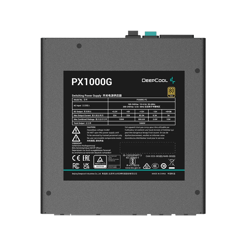 Deepcool PX - G 1000W 80+ Gold (PCIe 5.0) Fully Modular Power Supply | R - PXA00G - FC0B - UK | - Vektra Computers LLC