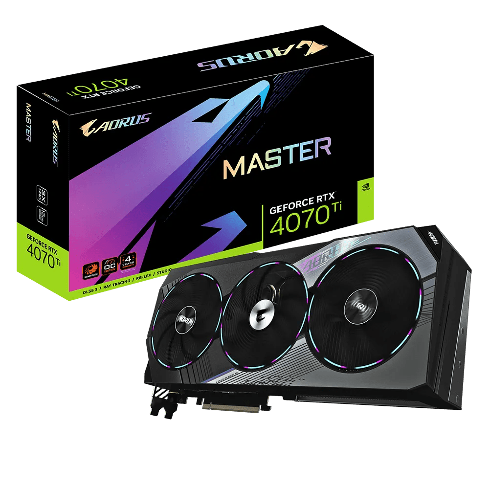 GIGABYTE AORUS GeForce RTX 4070 Ti MASTER 12G Gaming Graphics Card | GV - N407TAORUSM - 12GD | - Vektra Computers LLC