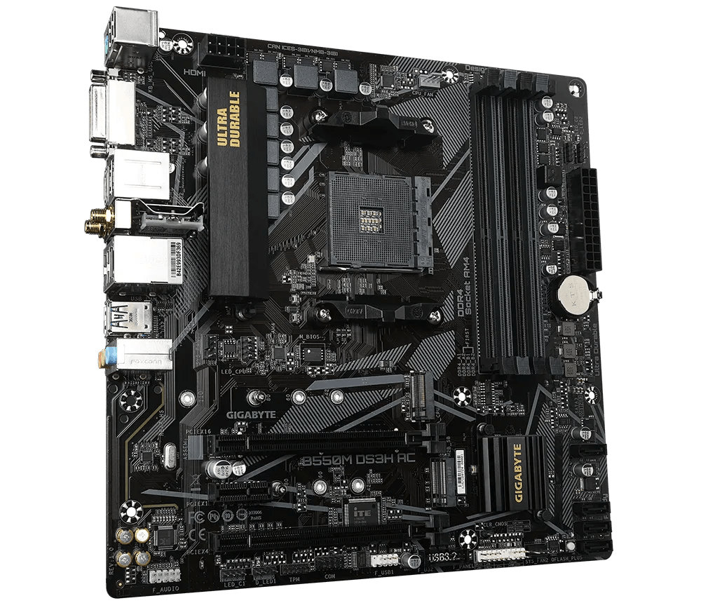 GIGABYTE B550M DS3H AC AMD mATX Motherboard | B550M - DS3H - AC | - Vektra Computers LLC