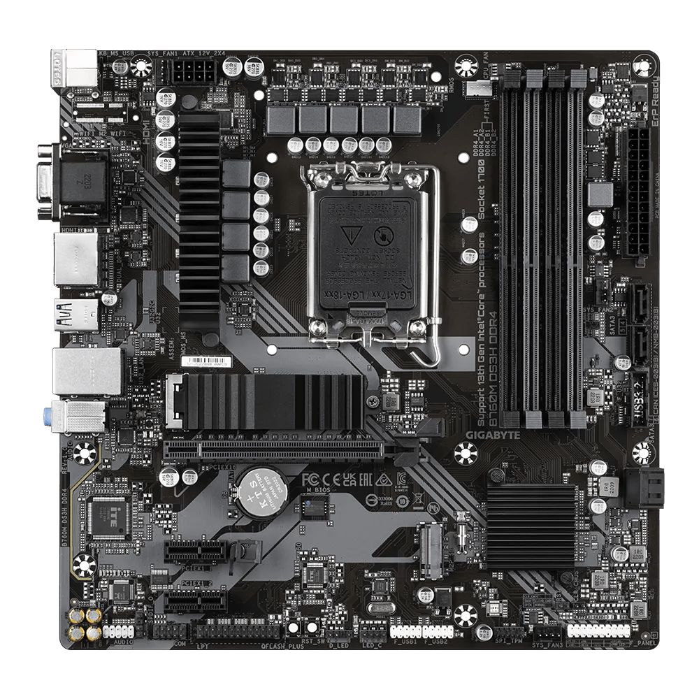 GIGABYTE B760M DS3H DDR4 Intel 700 Series mATX Motherboard | B760M - DS3H - DDR4 | - Vektra Computers LLC