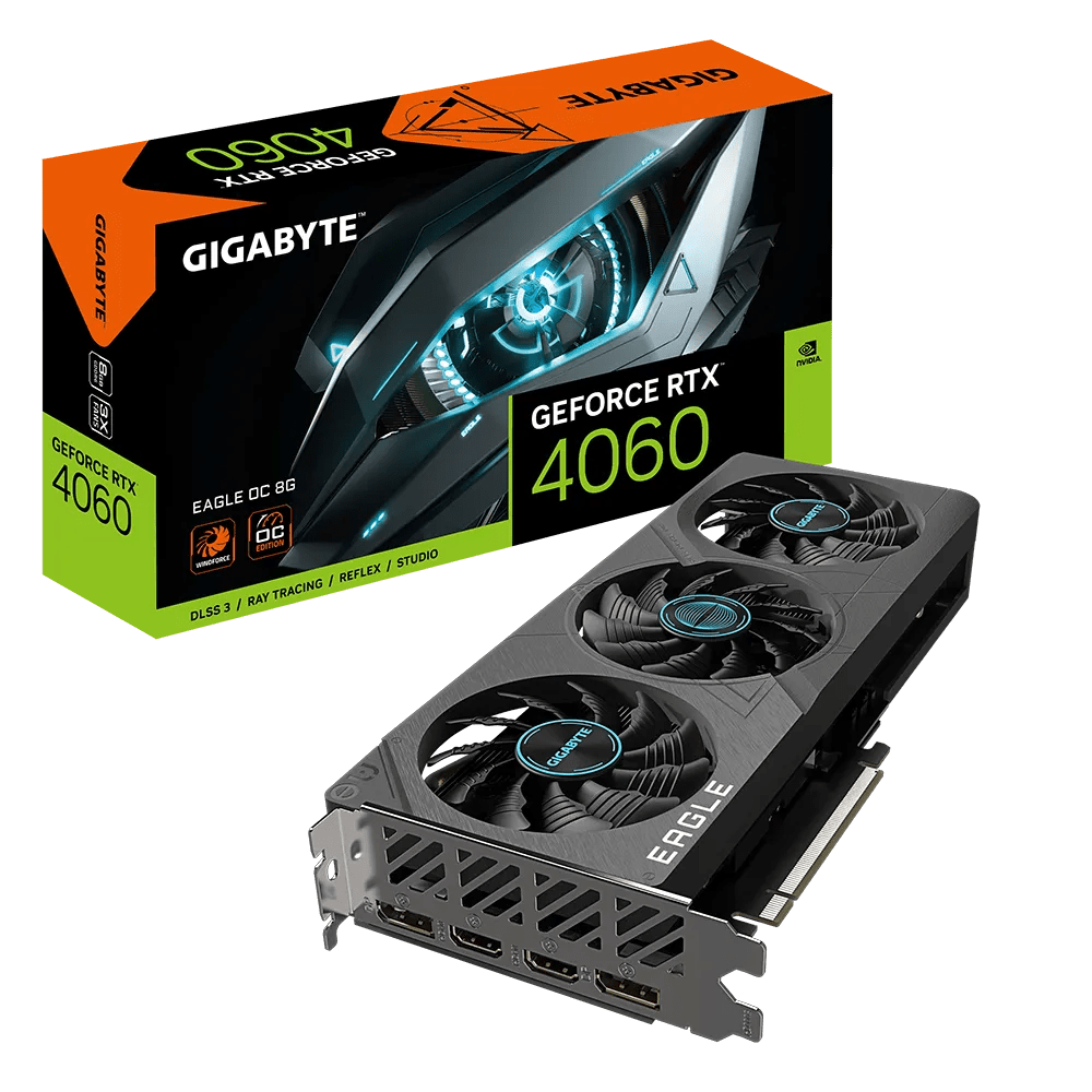 GIGABYTE GeForce RTX 4060 EAGLE OC 8G Gaming Graphics Card | GV - N4060EAGLEOC - 8GD | - Vektra Computers LLC