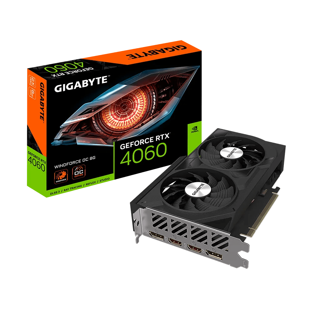 GIGABYTE GeForce RTX 4060 WINDFORCE OC 8G Gaming Graphics Card | GV - N4060WF2OC - 8GD | - Vektra Computers LLC