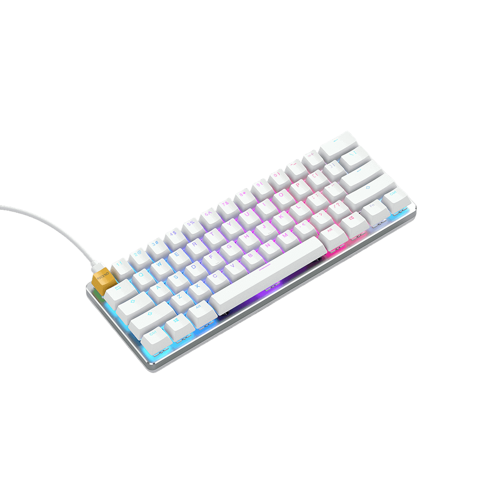 Glorious GMMK Compact White (Pre - Built) RGB Mechanical Gaming Keyboard - Vektra Computers LLC