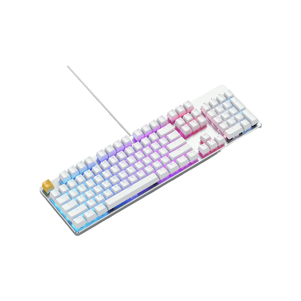 Glorious GMMK Full Size White (Pre - Built) RGB Mechanical Gaming Keyboard - Vektra Computers LLC