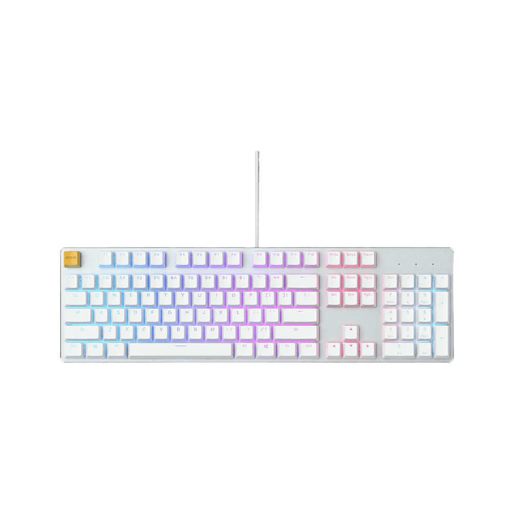 Glorious GMMK Full Size White (Pre - Built) RGB Mechanical Gaming Keyboard - Vektra Computers LLC