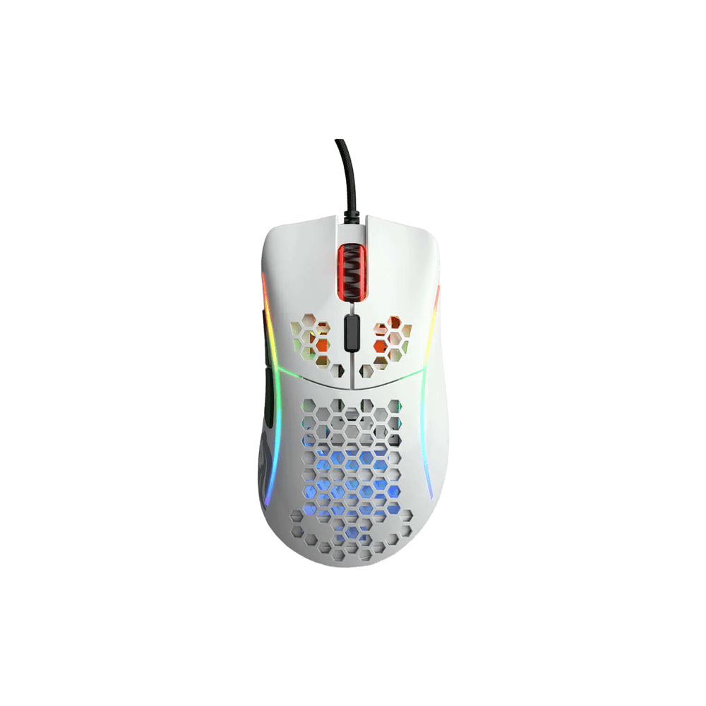 Glorious Model D Minus Glossy White RGB Gaming Mouse - Vektra Computers LLC