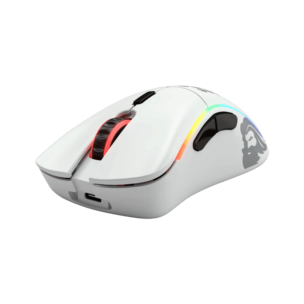 Glorious Model D Minus Wireless Matte White RGB Gaming Mouse - Vektra Computers LLC