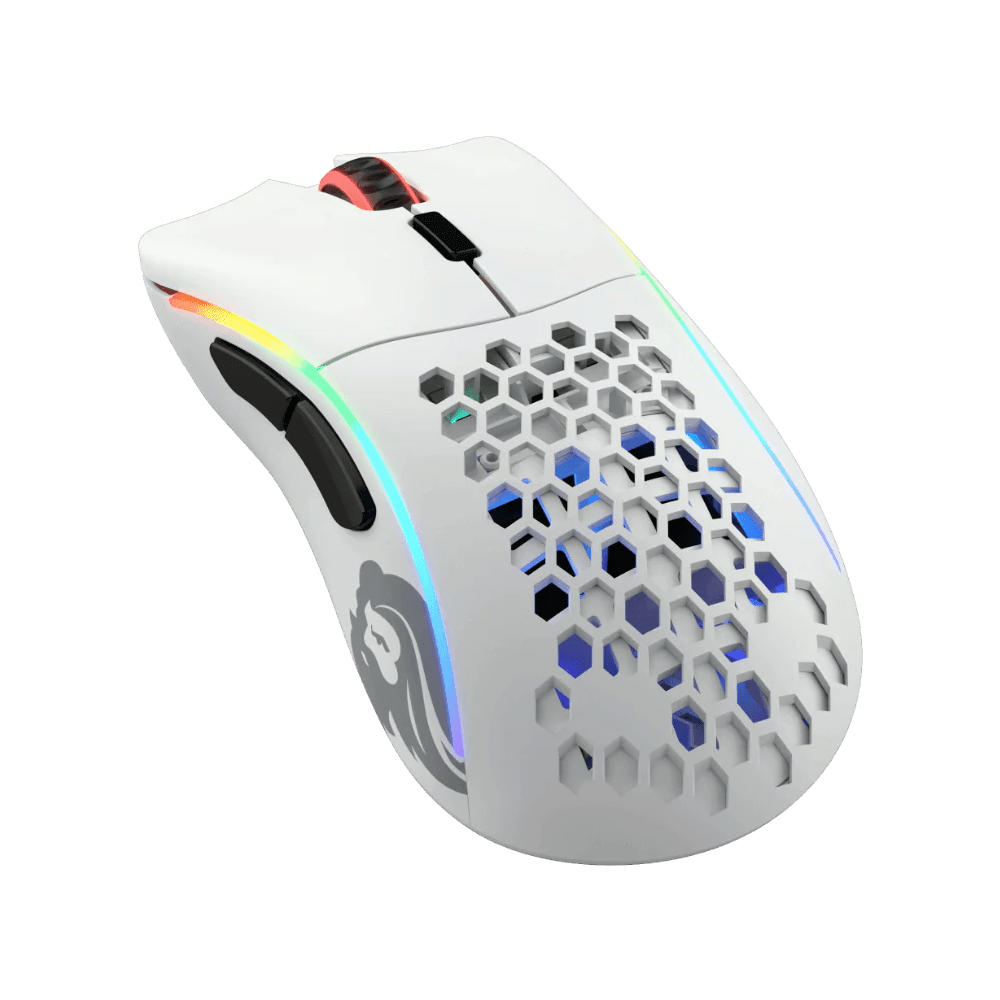 Glorious Model D Minus Wireless Matte White RGB Gaming Mouse - Vektra Computers LLC